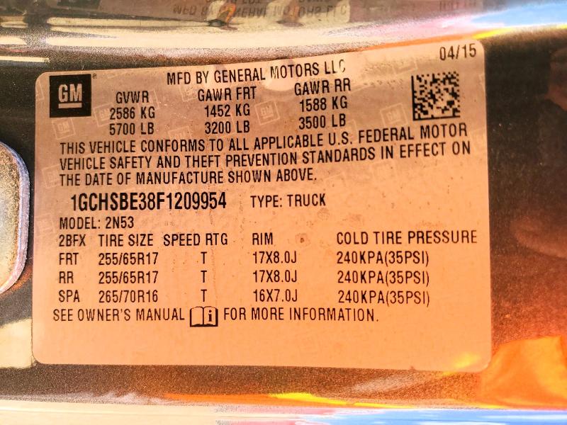 Aukcja sprzedaży 2015 Chevrolet Colorado, vin: 1GCHSBE38F1209954, numer aukcji: 57878366