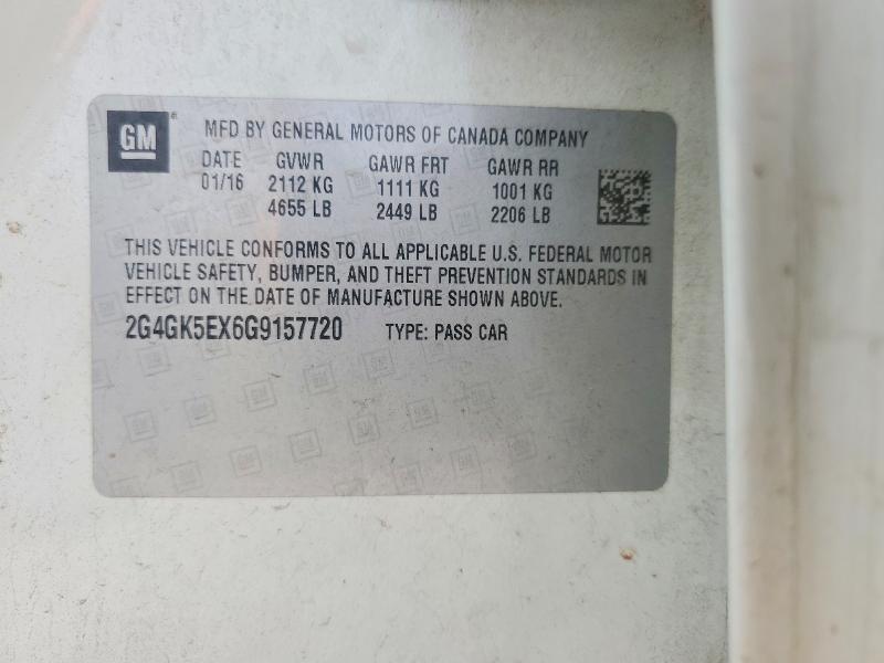 Продажа на аукционе авто 2016 Buick Regal, vin: 2G4GK5EX6G9157720, номер лота: 55630246