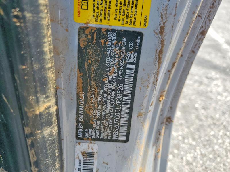 55917096 :رقم المزاد ، WBS2U7C00L7E38526 vin ، 2020 Bmw M2 مزاد بيع