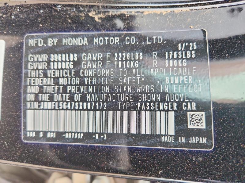 Продаж на аукціоні авто 2025 Honda Civic, vin: JHMFL5G47SX007172, номер лоту: 57009926