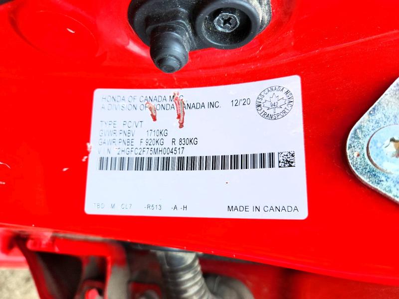 Продаж на аукціоні авто 2021 Honda Civic, vin: 2HGFC2F75MH004517, номер лоту: 58751676