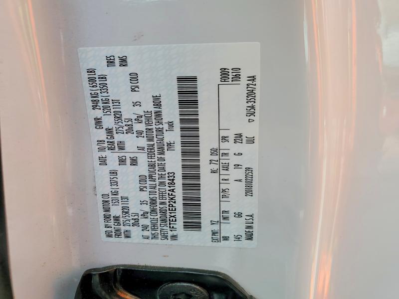Aukcja sprzedaży 2019 Ford F150, vin: 1FTEX1EP2KFA18433, numer aukcji: 57914086