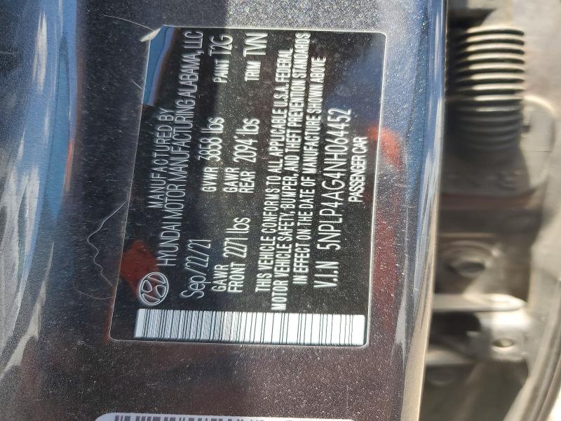 57964536 :رقم المزاد ، 5NPLP4AG4NH064452 vin ، 2022 Hyundai Elantra مزاد بيع