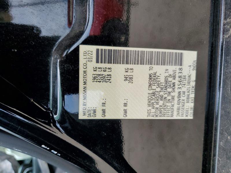 Aukcja sprzedaży 2022 Nissan Altima, vin: 1N4BL4DV8NN356838, numer aukcji: 56639716