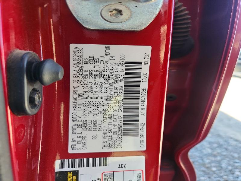 Продажа на аукционе авто 2006 Toyota Tacoma, vin: 3TMJU62N26M012712, номер лота: 58620426