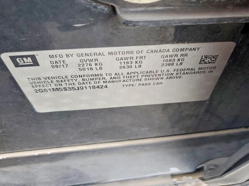 Aukcja sprzedaży 2018 Cadillac Xts, vin: 2G61M5S35J9118424, numer aukcji: 56588576