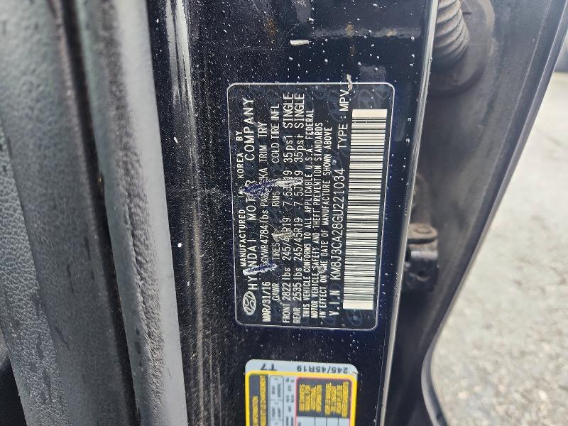 2016 Hyundai Tucson მანქანა იყიდება აუქციონზე, vin: KM8J3CA28GU221034, აუქციონის ნომერი: 58347926