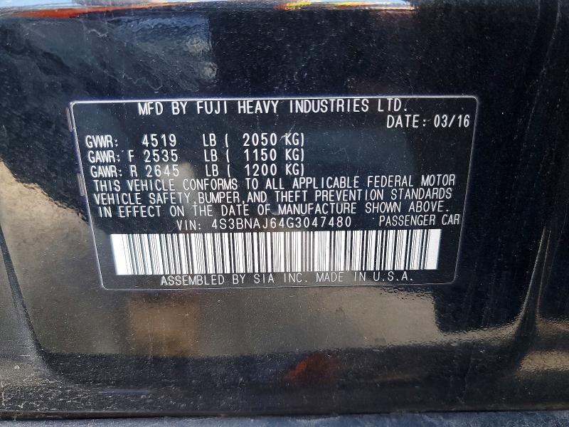 2016 Subaru Legacy მანქანა იყიდება აუქციონზე, vin: 4S3BNAJ64G3047480, აუქციონის ნომერი: 57129576