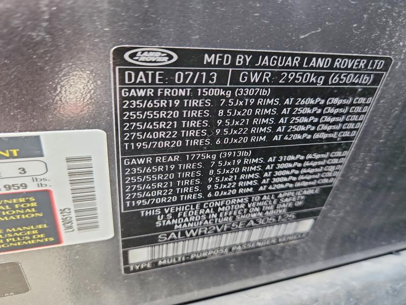Продажа на аукционе авто 2014 Land Rover Range Rover Sport, vin: SALWR2VF5EA305125, номер лота: 56356656