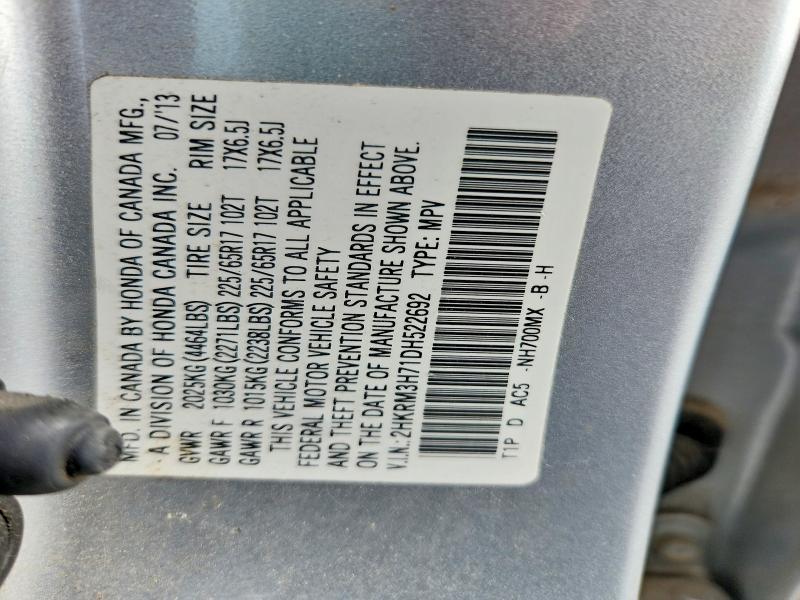 Продажа на аукционе авто 2013 Honda Cr-v, vin: 2HKRM3H71DH522692, номер лота: 58364636