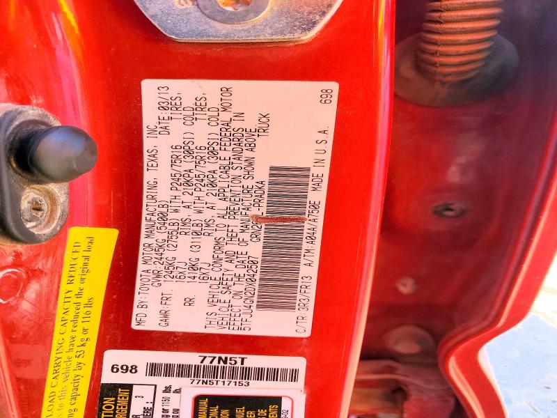 2013 Toyota Tacoma მანქანა იყიდება აუქციონზე, vin: 5TFJU4GN2DX042507, აუქციონის ნომერი: 57530736