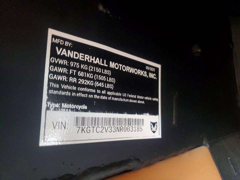 Продаж на аукціоні авто 2022 Vanderhall Venice Gt, vin: 7KGTC2V33NR003185, номер лоту: 58588456