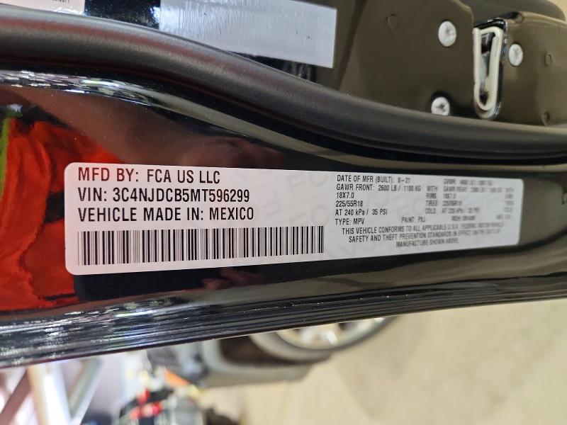 58871816 :رقم المزاد ، 3C4NJDCB5MT596299 vin ، 2021 Jeep Compass مزاد بيع
