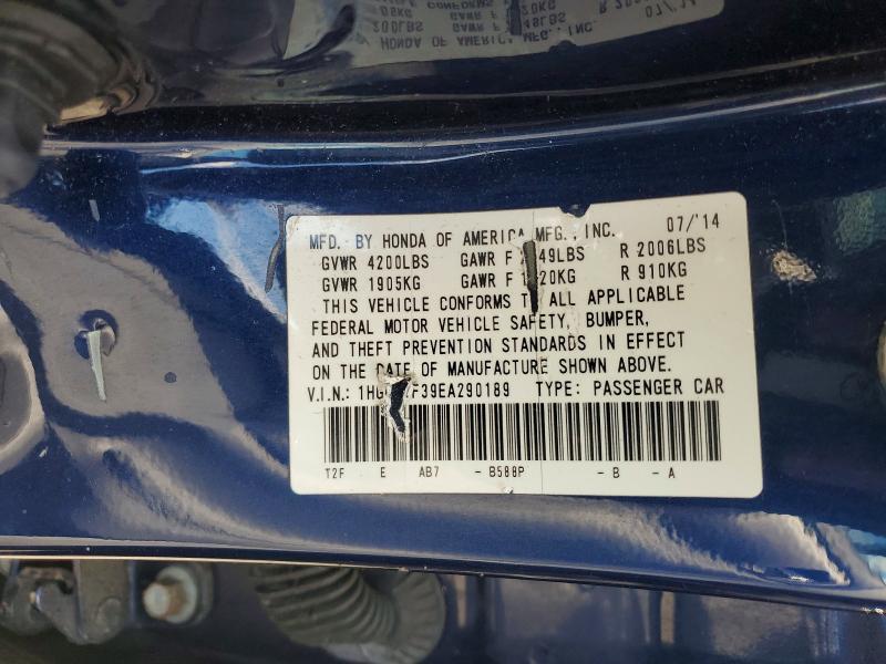 Продаж на аукціоні авто 2014 Honda Accord, vin: 1HGCR2F39EA290189, номер лоту: 55728336