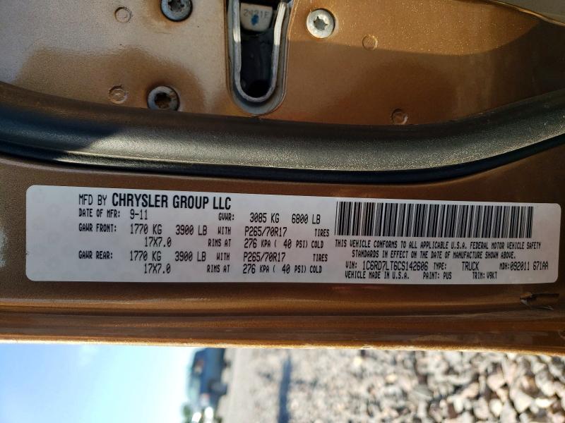 Продаж на аукціоні авто 2012 Dodge Ram 1500, vin: 1C6RD7LT6CS142606, номер лоту: 56311446