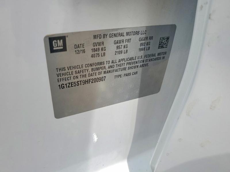 2017 Chevrolet Malibu მანქანა იყიდება აუქციონზე, vin: 1G1ZE5ST9HF200907, აუქციონის ნომერი: 58036546