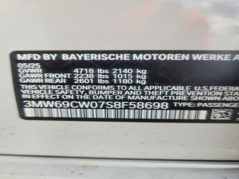 Продаж на аукціоні авто 2025 Bmw 330i, vin: 3MW69CW07S8F58698, номер лоту: 56262926