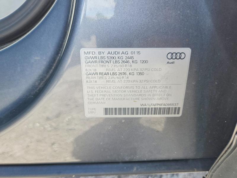 Продажа на аукционе авто 2015 Audi Q5, vin: WA1LFAFP6FA095537, номер лота: 55737916