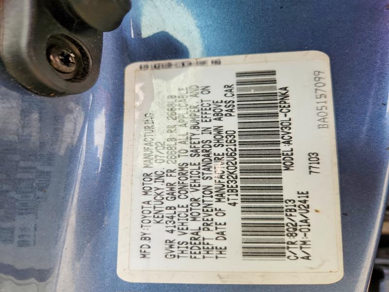 2002 Toyota Camry მანქანა იყიდება აუქციონზე, vin: 4T1BE32K02U621630, აუქციონის ნომერი: 57336806