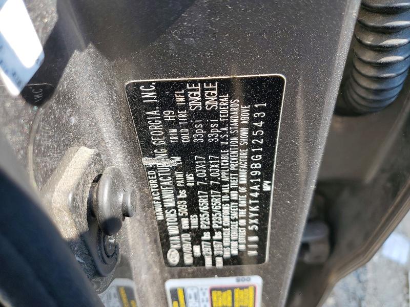 58931806 :رقم المزاد ، 5XYKT4A19BG125431 vin ، 2011 Kia Sorento مزاد بيع