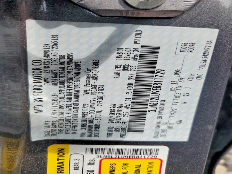 Продаж на аукціоні авто 2014 Lincoln Mkz, vin: 3LN6L2LU9ER811729, номер лоту: 57456906