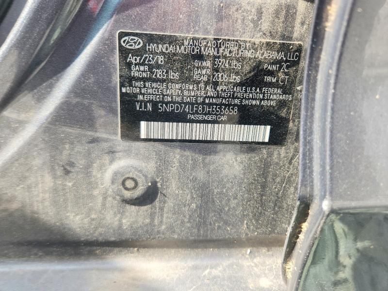 Продаж на аукціоні авто 2018 Hyundai Elantra, vin: 5NPD74LF8JH353658, номер лоту: 55866196