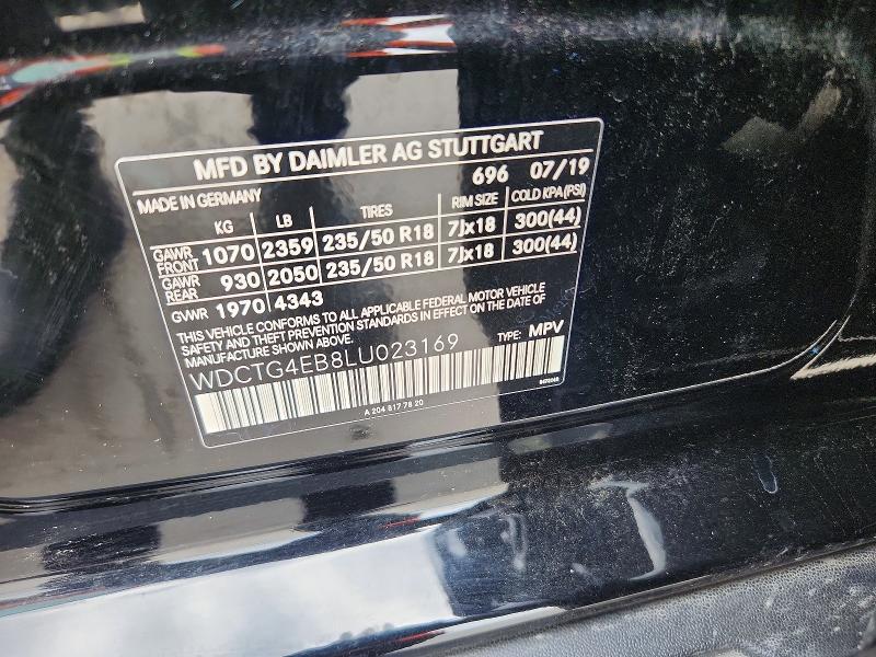 57629766 :رقم المزاد ، WDCTG4EB8LU023169 vin ، 2020 Mercedes-benz Gla مزاد بيع