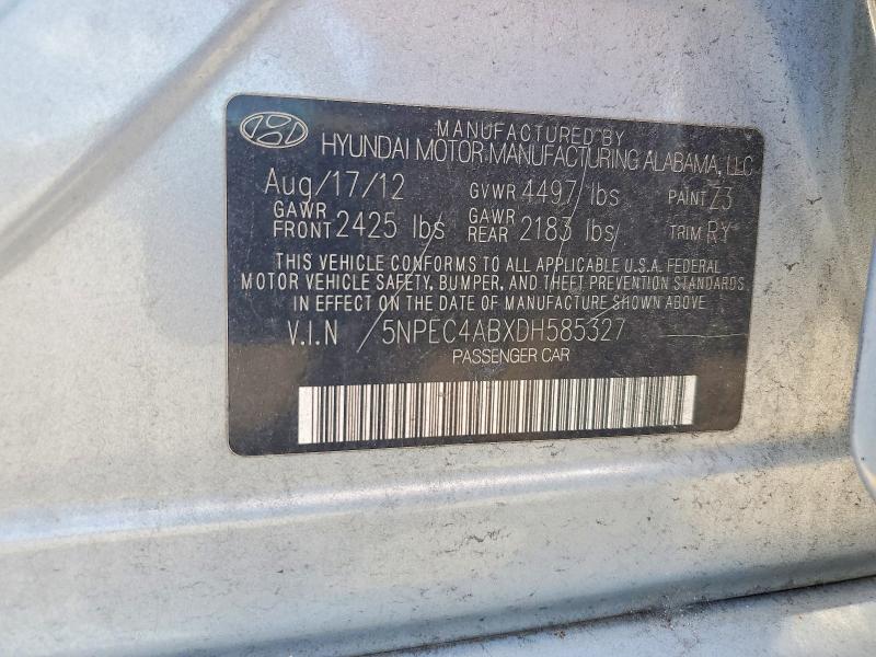 Продажа на аукционе авто 2013 Hyundai Sonata, vin: 5NPEC4ABXDH585327, номер лота: 56691136