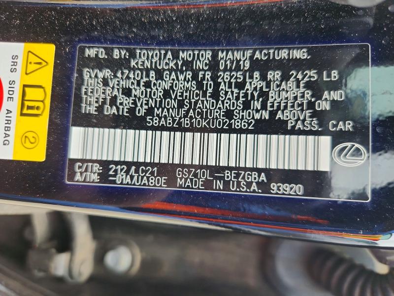 Продаж на аукціоні авто 2019 Lexus Es 350, vin: 58ABZ1B10KU021862, номер лоту: 58326736