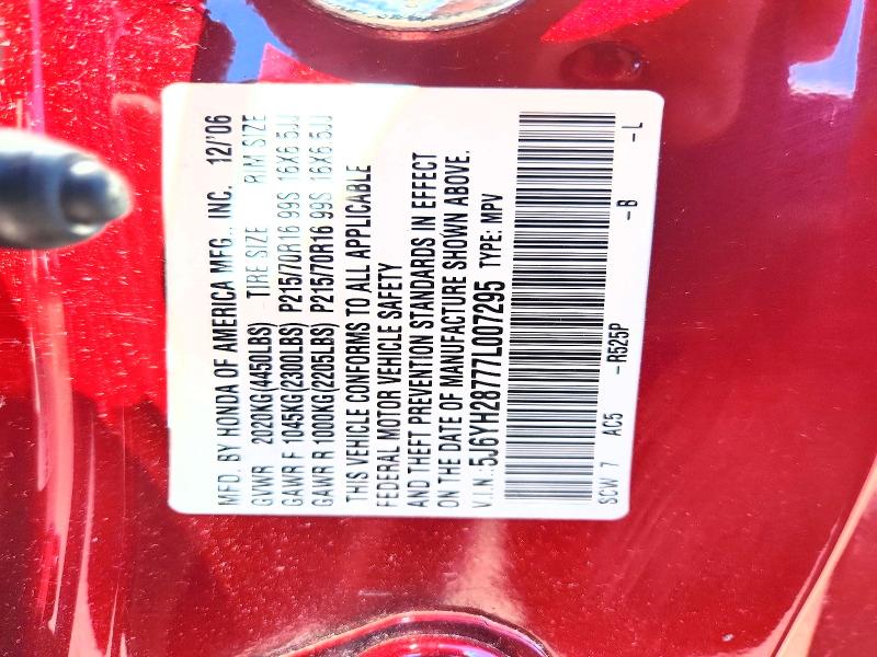 2007 Honda Element მანქანა იყიდება აუქციონზე, vin: 5J6YH28777L007295, აუქციონის ნომერი: 55650276