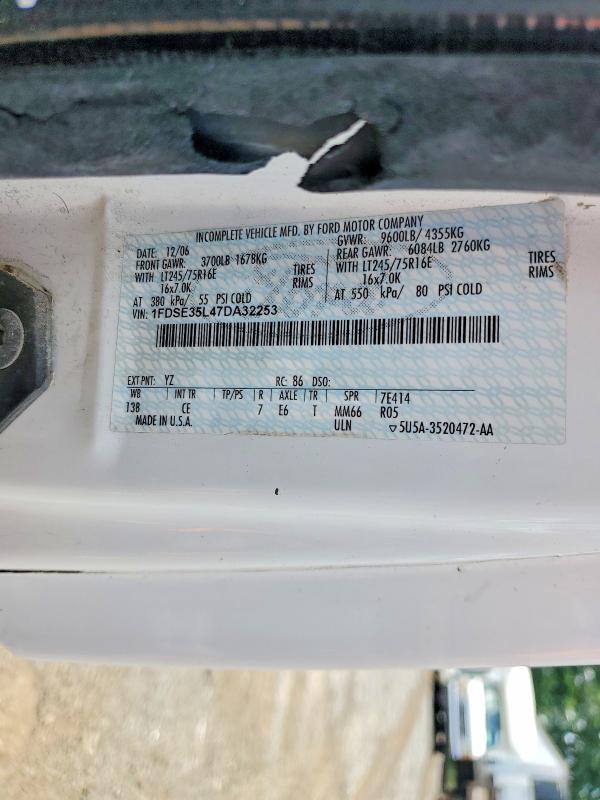 Продажа на аукционе авто 2007 Ford Econoline, vin: 1FDSE35L47DA32253, номер лота: 58054616