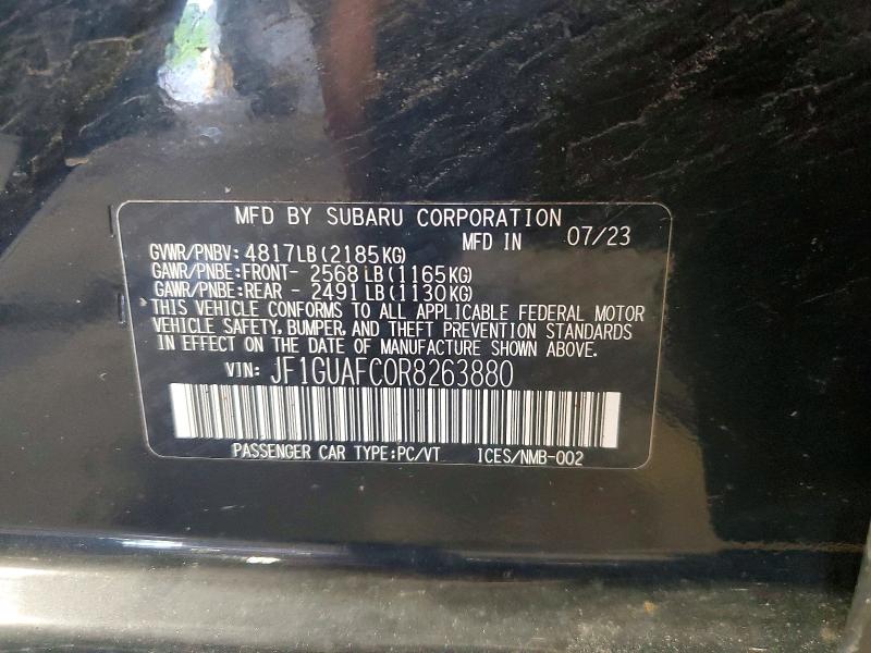 Aukcja sprzedaży 2024 Subaru Impreza, vin: JF1GUAFC0R8263880, numer aukcji: 58058416