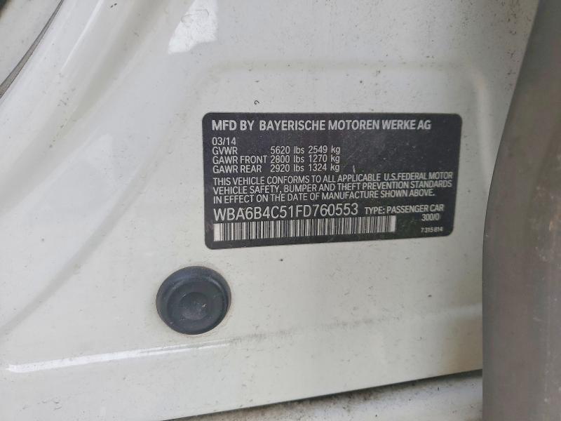 Aukcja sprzedaży 2015 Bmw Alpina B6, vin: WBA6B4C51FD760553, numer aukcji: 57519356