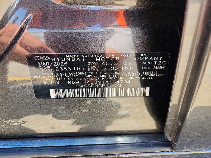 2026 Hyundai Sonata Hybrid მანქანა იყიდება აუქციონზე, vin: KMHL24JJ9TA164704, აუქციონის ნომერი: 57920406