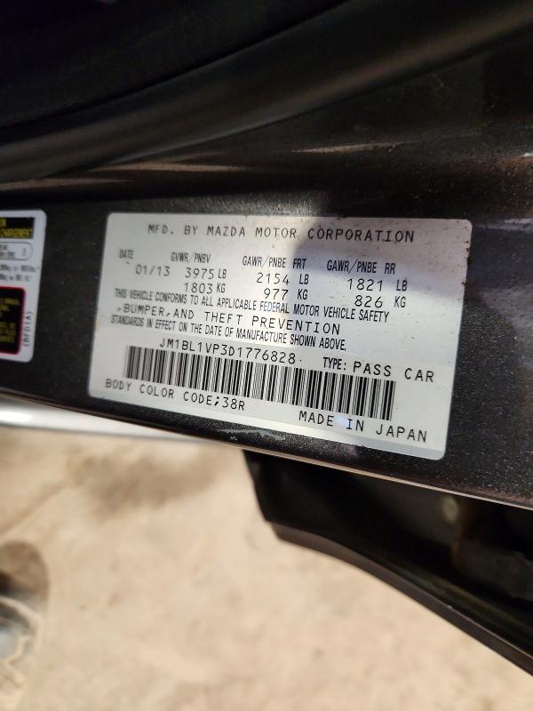 Aukcja sprzedaży 2013 Mazda 3, vin: JM1BL1VP3D1776828, numer aukcji: 58516266