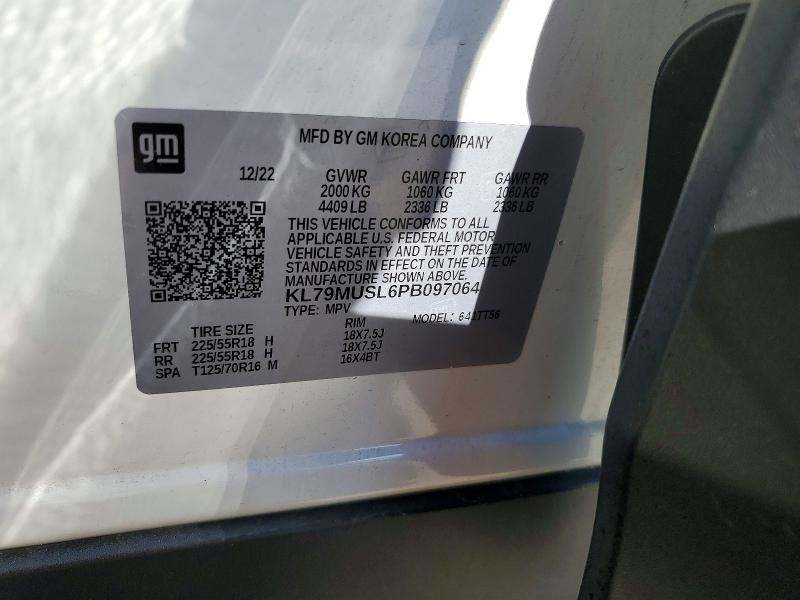 Aukcja sprzedaży 2023 Chevrolet Trailblazer, vin: KL79MUSL6PB097064, numer aukcji: 56481766