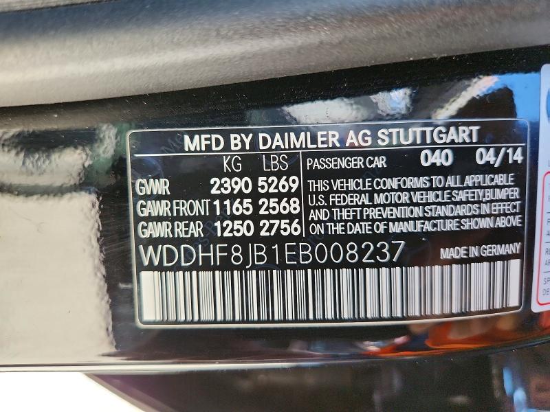57077446 :رقم المزاد ، WDDHF8JB1EB008237 vin ، 2014 Mercedes-benz E مزاد بيع