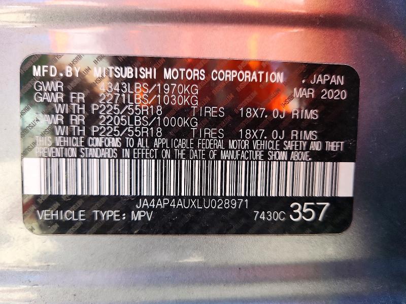 Aukcja sprzedaży 2020 Mitsubishi Outlander Sport, vin: JA4AP4AUXLU028971, numer aukcji: 57474216