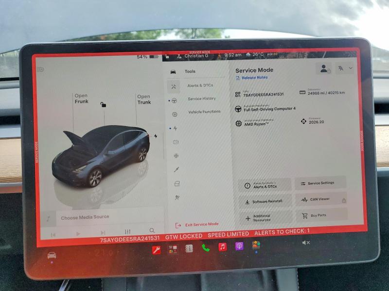 Продажа на аукционе авто 2024 Tesla Model Y, vin: 7SAYGDEE5RA241531, номер лота: 59170316