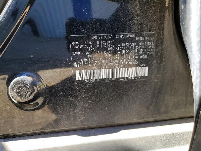 2023 Subaru Outback მანქანა იყიდება აუქციონზე, vin: 4S4BTGLD3P3206067, აუქციონის ნომერი: 57248036