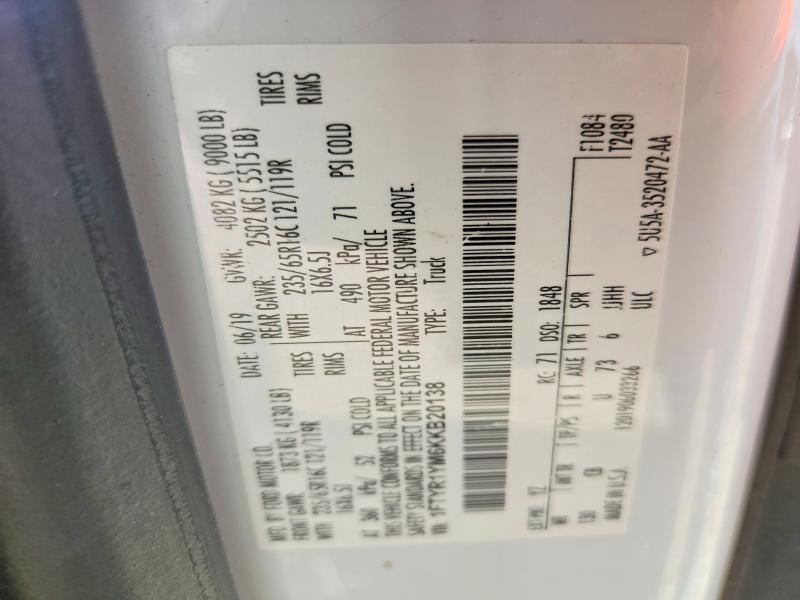 Продаж на аукціоні авто 2019 Ford Transit, vin: 1FTYR1YM6KKB20138, номер лоту: 57642126