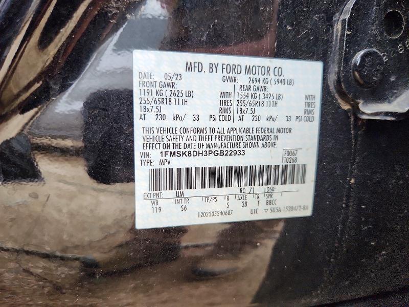 Aukcja sprzedaży 2023 Ford Explorer, vin: 1FMSK8DH3PGB22933, numer aukcji: 55507806