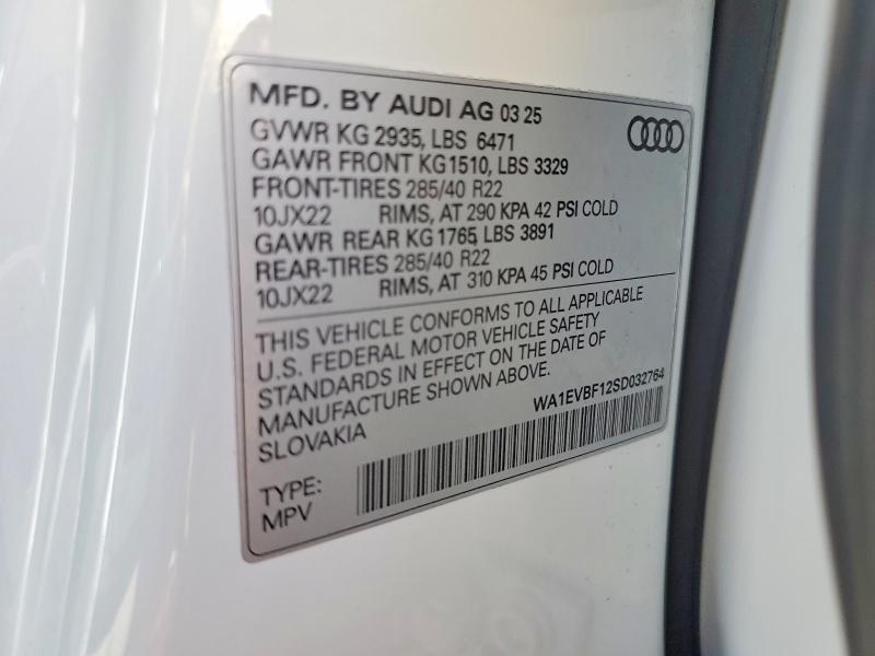 Продаж на аукціоні авто 2025 Audi Q8, vin: WA1EVBF12SD032764, номер лоту: 56057096