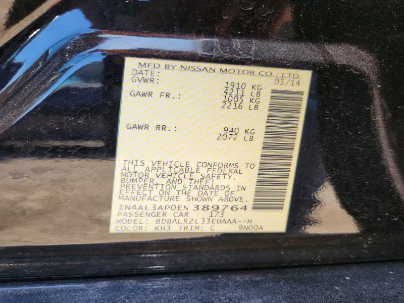 55244286 :رقم المزاد ، 1N4AL3AP0EN389764 vin ، 2014 Nissan Altima مزاد بيع
