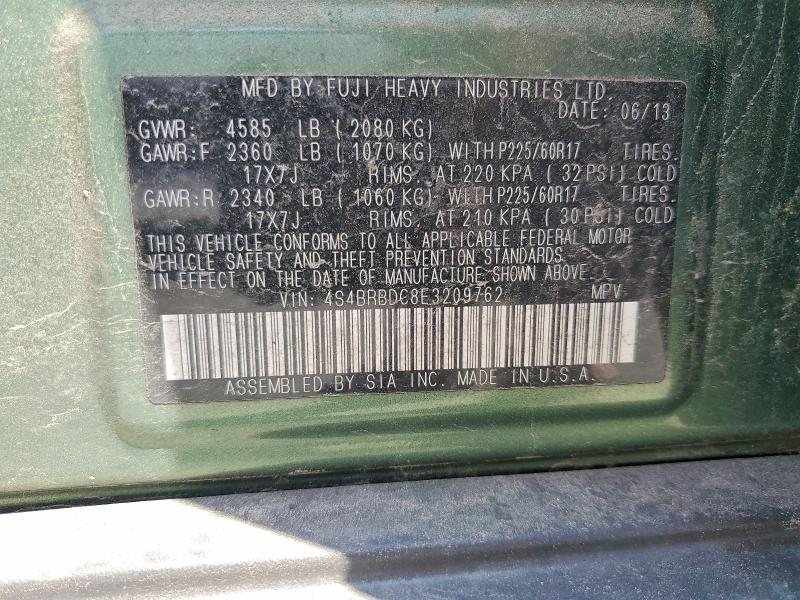Продажа на аукционе авто 2014 Subaru Outback, vin: 4S4BRBDC8E3209762, номер лота: 57020896