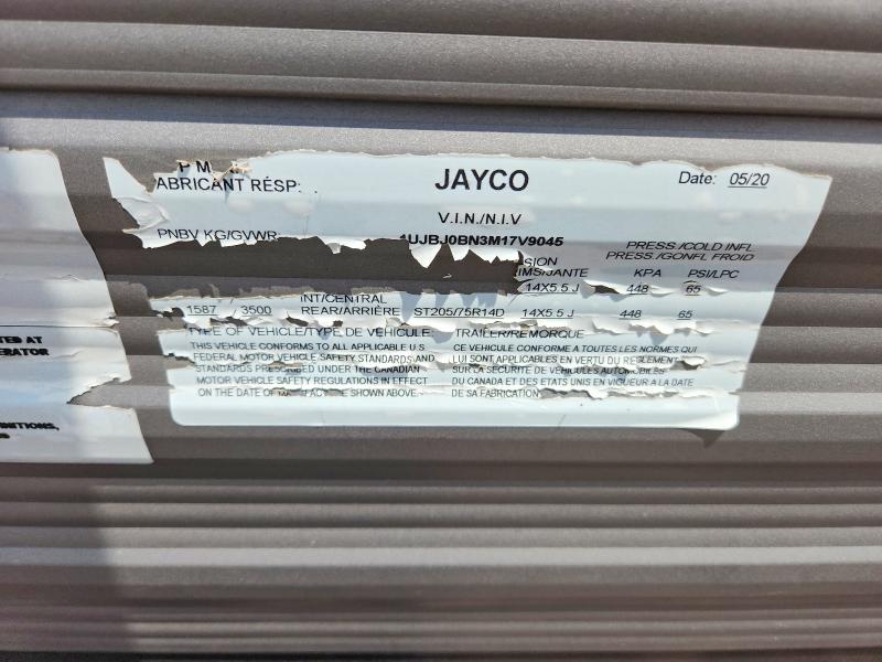 Продаж на аукціоні авто 2021 Jayco Jay Flight Slx, vin: 1UJBJ0BN3M17V9045, номер лоту: 55606296