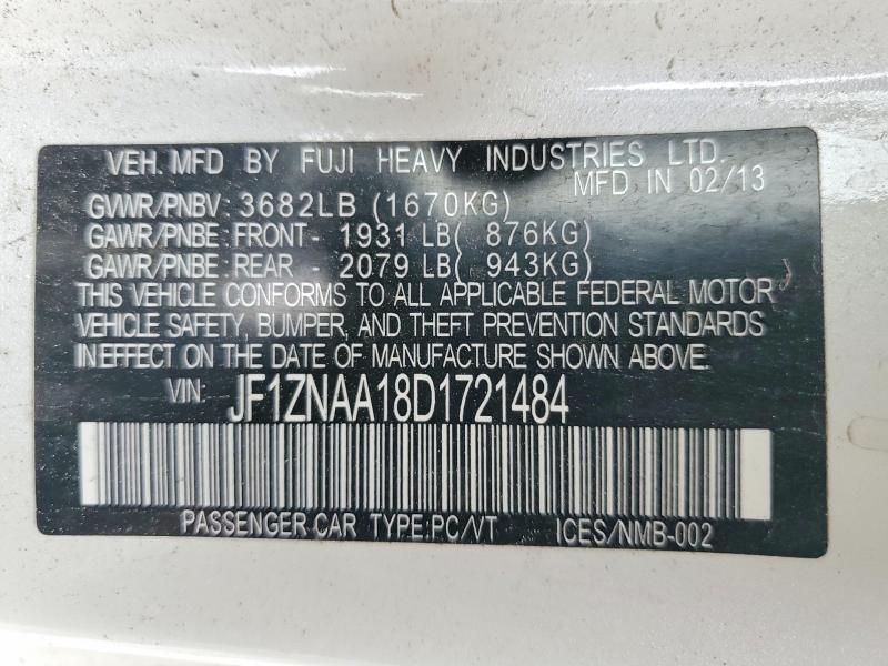 57889896 :رقم المزاد ، JF1ZNAA18D1721484 vin ، 2013 Scion Fr-s مزاد بيع