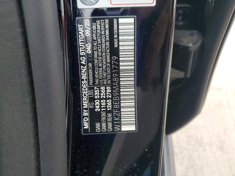 57632146 :رقم المزاد ، W1KZF8EB9MA891779 vin ، 2021 Mercedes-benz E مزاد بيع