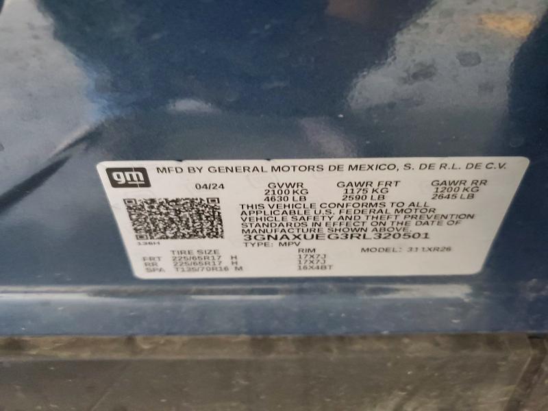 2024 Chevrolet Equinox მანქანა იყიდება აუქციონზე, vin: 3GNAXUEG3RL320501, აუქციონის ნომერი: 57247226