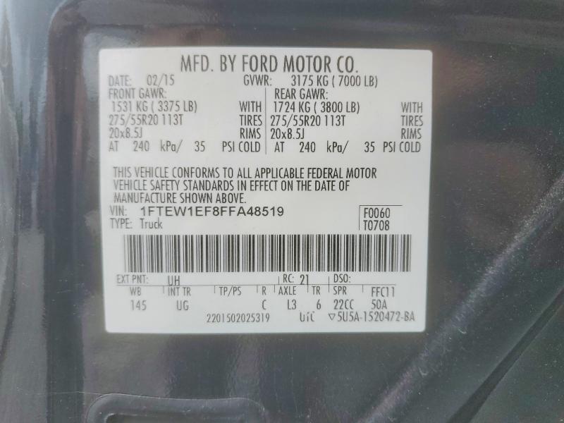 Продажа на аукционе авто 2015 Ford F150, vin: 1FTEW1EF8FFA48519, номер лота: 53437826